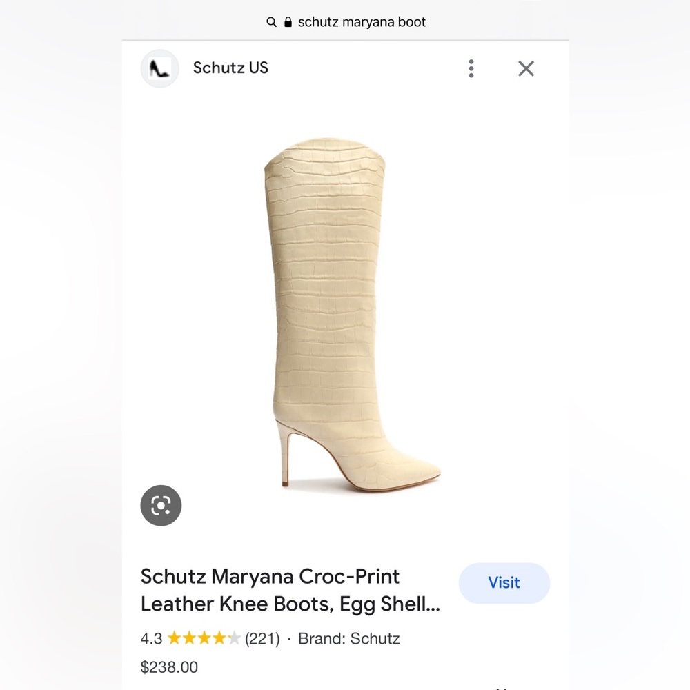 SCHULTZ MARYANA KNEE HIGH CREAM CROC BOOT! Size 7.5!!